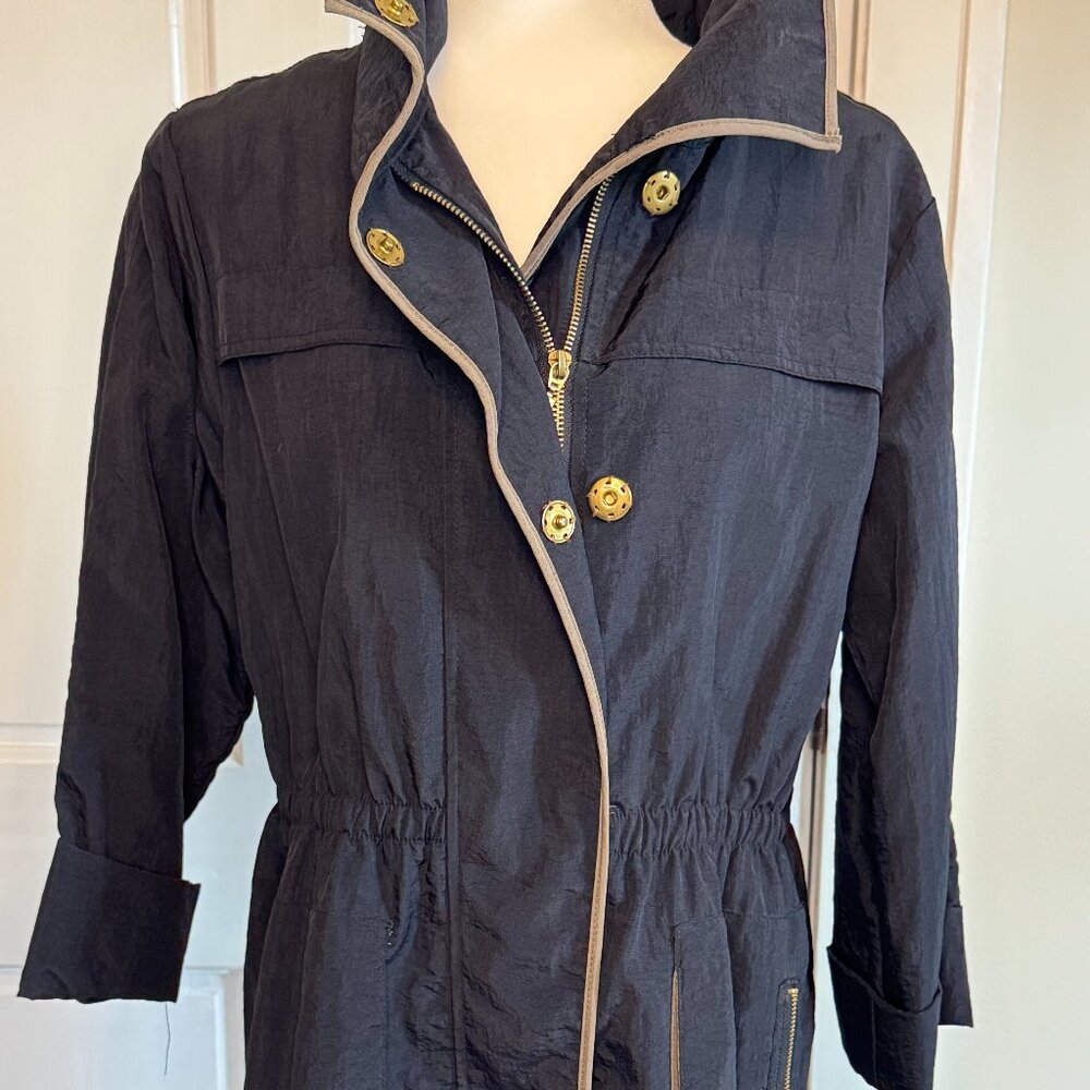 structured black utility jacket | size medium